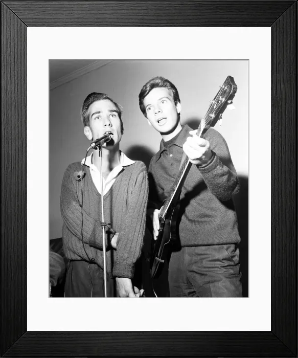 Framed Print : Bobby VeeBobby Vee sings a duet with Alan Smith 21, who is a resident at the Searchlight Framed Print : Bobby VeeBobby Vee sings a duet with Alan Smith 21, who is a resident at the Searchlight