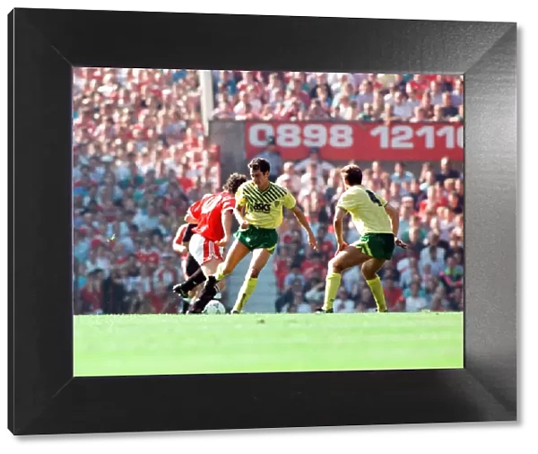 Manchester United v Norwich, league match at Old Trafford, Saturday 7th September 1991