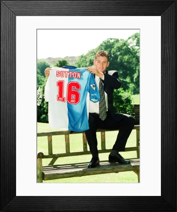 Framed Print : Chris Sutton signs for Blackburn Rovers, the deal worth &pound