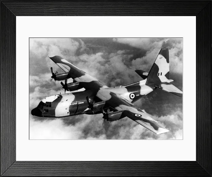 Framed Print : A RAF Lockheed C-130 Hercules MK1 aircraft from 36 squadron, RAF Lyneham in Wiltshire Framed Print : A RAF Lockheed C-130 Hercules MK1 aircraft from 36 squadron, RAF Lyneham in Wiltshire