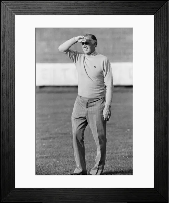 Framed Print : England caretaker manager Joe Mercer pictured during a training session in Leipzig ahead Framed Print : England caretaker manager Joe Mercer pictured during a training session in Leipzig ahead
