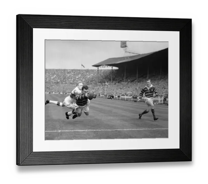 Framed Print : Huddersfield score a try in the Rugby League Cup Final at Wembley Framed Print : Huddersfield score a try in the Rugby League Cup Final at Wembley