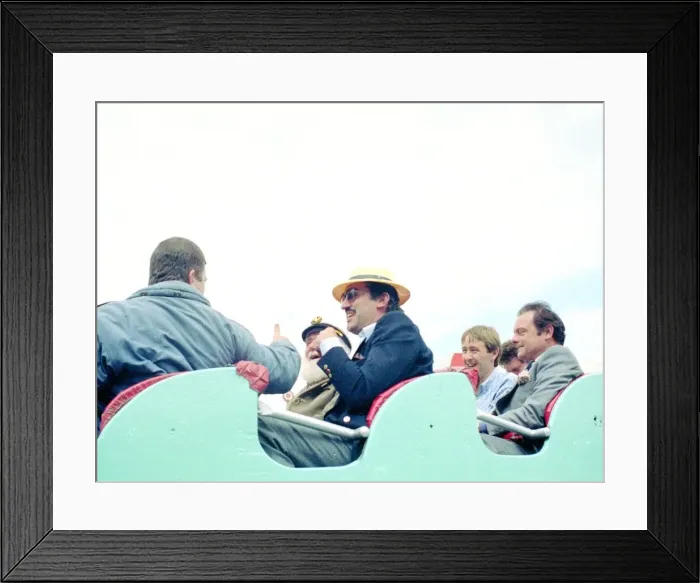 Framed Print : Cast of Only Fools and Horses sitting on roller-coaster ride, eopidose Framed Print : Cast of Only Fools and Horses sitting on roller-coaster ride, eopidose