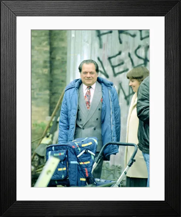 Framed Print : Only Fools and Horses on set filming, November 1991. David Jason as Del Boy Framed Print : Only Fools and Horses on set filming, November 1991. David Jason as Del Boy