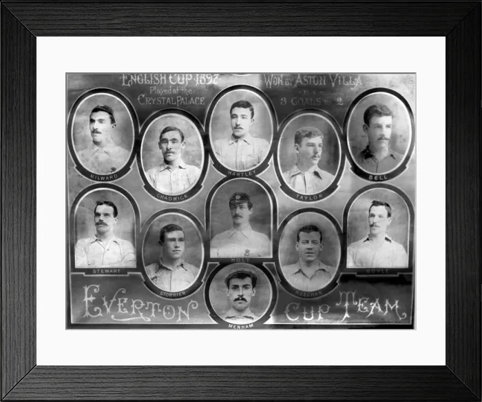 Framed Print : The Everton FA Cup final team of 1897. They lost 3-2 to Aston Villa at the Crystal