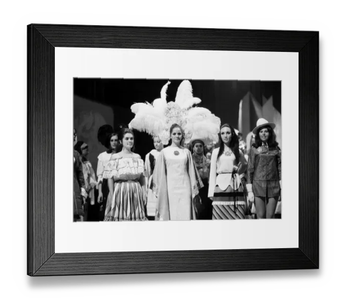 Framed Print : Miss World Contestants in traditional dress, at the Royal Albert Hall, 27th November 1969 Framed Print : Miss World Contestants in traditional dress, at the Royal Albert Hall, 27th November 1969