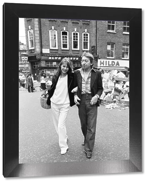 Jane Birkin and husband Serge Gainsbourg, pictured shopping in Berwick Street market