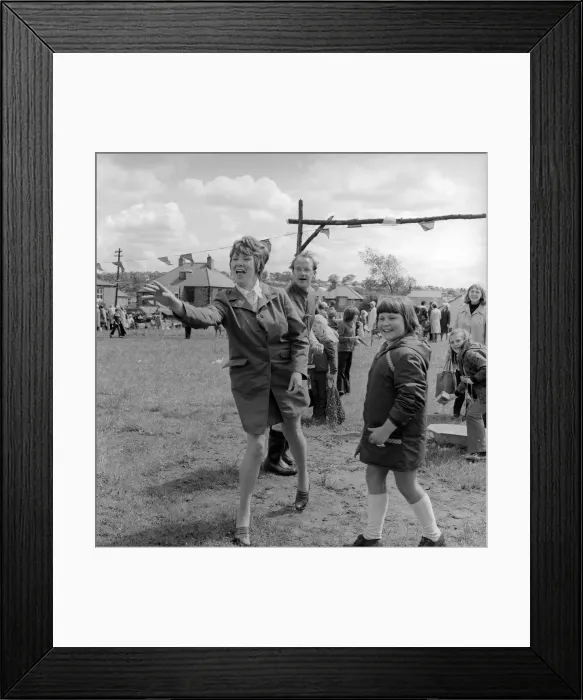 Framed Print : The residents of the West End of Newcastle playing old English games at the Denton Burn Framed Print : The residents of the West End of Newcastle playing old English games at the Denton Burn