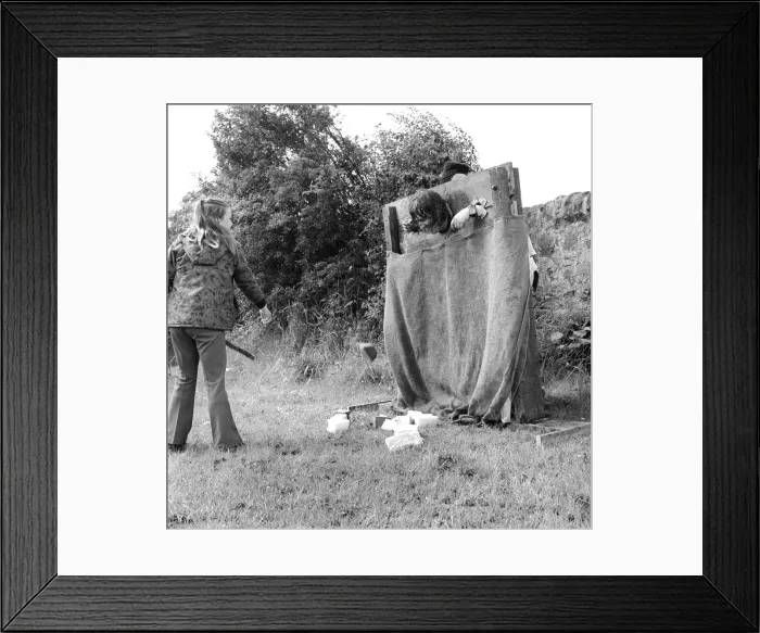 Framed Print : The residents of the West End of Newcastle playing old English games at the Denton Burn Framed Print : The residents of the West End of Newcastle playing old English games at the Denton Burn
