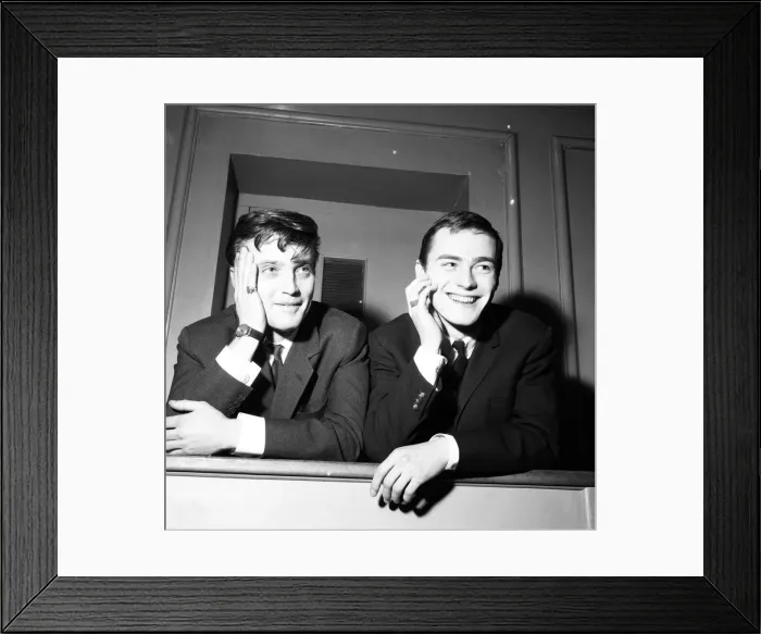 Framed Print : Jet Harris 23 & Tony Meehan 19 pictured together a celebratory luncheon given by music Framed Print : Jet Harris 23 & Tony Meehan 19 pictured together a celebratory luncheon given by music