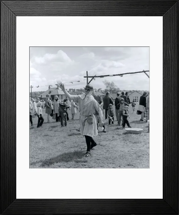 Framed Print : The residents of the West End of Newcastle playing old English games at the Denton Burn Framed Print : The residents of the West End of Newcastle playing old English games at the Denton Burn
