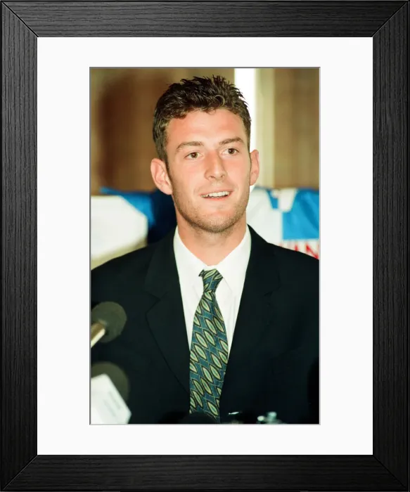 Framed Print : Chris Sutton signs for Blackburn Rovers, the deal worth &pound