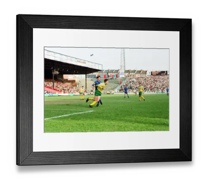 Framed Print : Wimbledon v Norwich, league match at Plough Lane, Saturday 20th March 1993