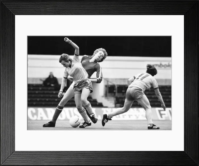 Framed Print : Lowestoft v Cleveland Spartans, The FA Womens Cup Final, 1st May 1982 Framed Print : Lowestoft v Cleveland Spartans, The FA Womens Cup Final, 1st May 1982