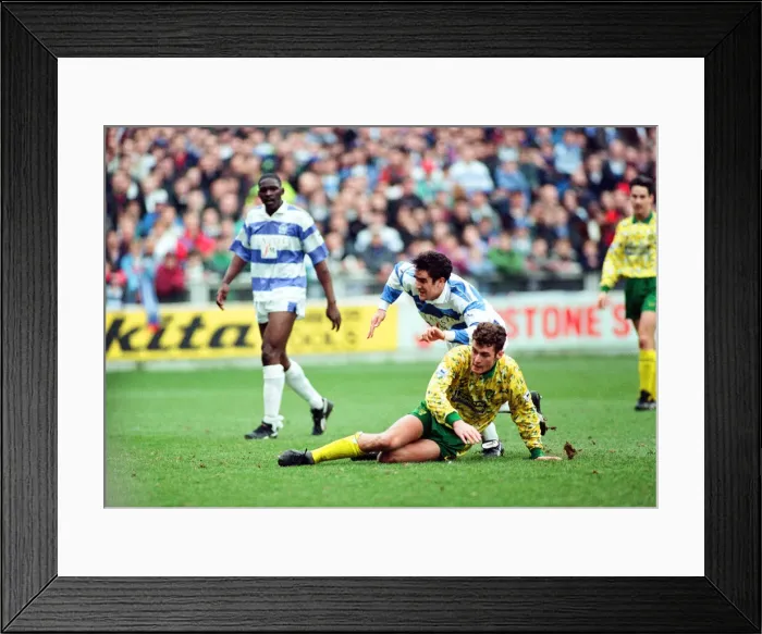 Framed Print : QPR v Norwich, league match at Loftus Road, Saturday 6th March 1993 Framed Print : QPR v Norwich, league match at Loftus Road, Saturday 6th March 1993