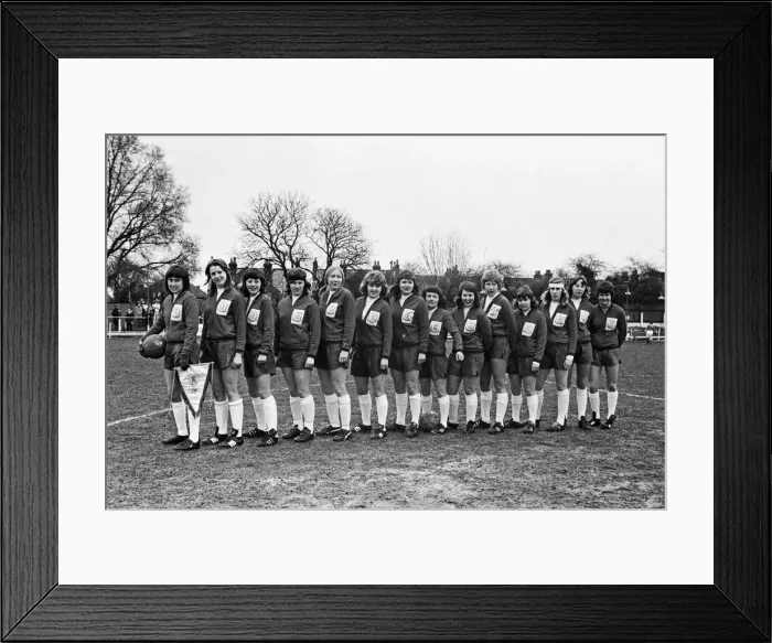 Framed Print : Womens International football match at Wexham Park, Slough Framed Print : Womens International football match at Wexham Park, Slough