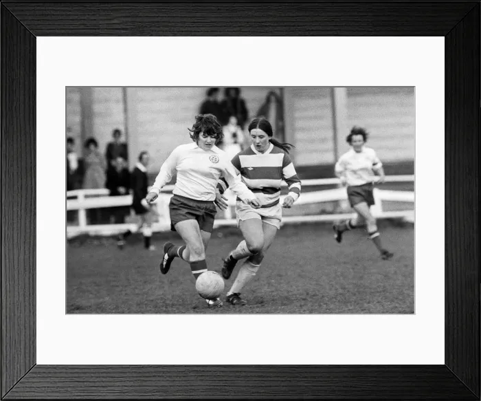Framed Print : Womens FA Cup Final held at the ground of Bedford Town Football Club Framed Print : Womens FA Cup Final held at the ground of Bedford Town Football Club