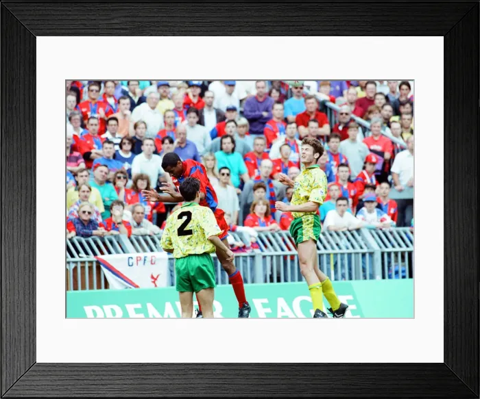 Framed Print : Crystal Palace v Norwich league match at Selhurst Park, Saturday 29th August 1992