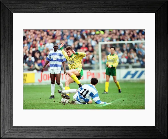 Framed Print : QPR v Norwich, league match at Loftus Road, Saturday 6th March 1993 Framed Print : QPR v Norwich, league match at Loftus Road, Saturday 6th March 1993