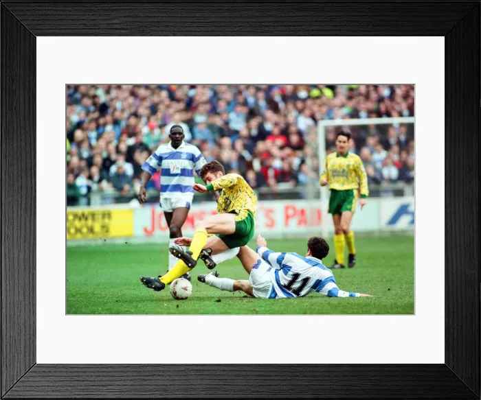 Framed Print : QPR v Norwich, league match at Loftus Road, Saturday 6th March 1993 Framed Print : QPR v Norwich, league match at Loftus Road, Saturday 6th March 1993