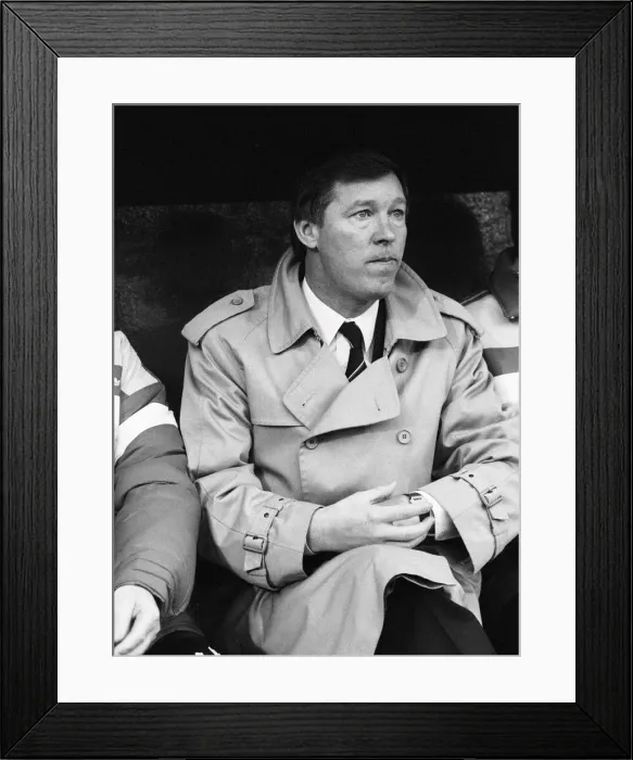 Framed Print : Manchester United manager Alex Ferguson watches his team in action during the League