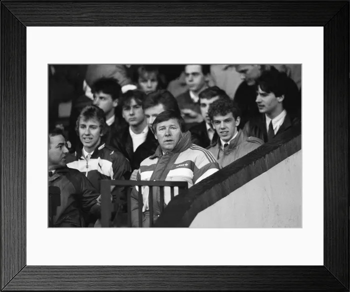 Framed Print : Manchester United manager Alex Ferguson pictured during his side Framed Print : Manchester United manager Alex Ferguson pictured during his side