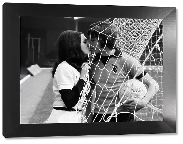 Wolves centre-forward John Richards at Molineux with his girlfriend, September 21, 1972