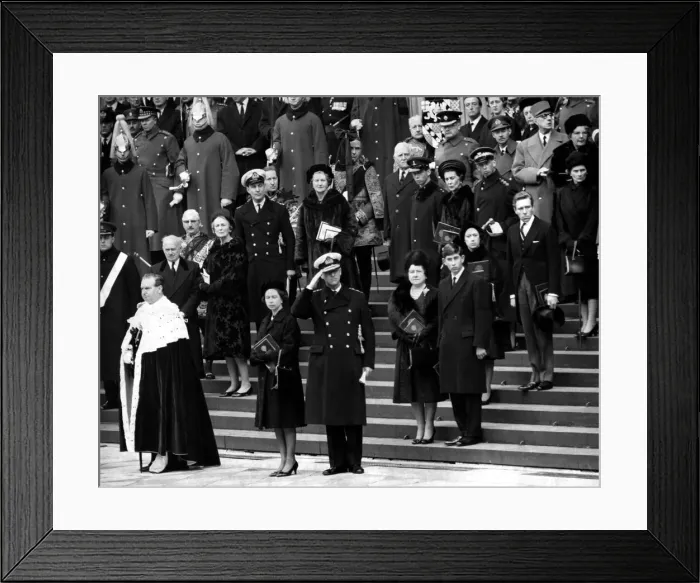 Framed Print : The State Funeral of Sir Winston Churchill which took place at St Pauls Cathedral