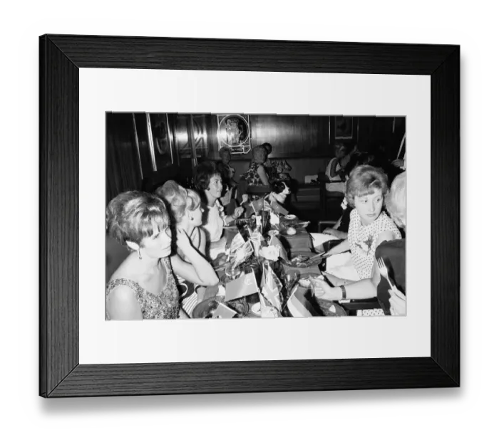 Framed Print : Wives of England Players enjoy World Cup Banquet at the Royal Garden Hotel in Kensington