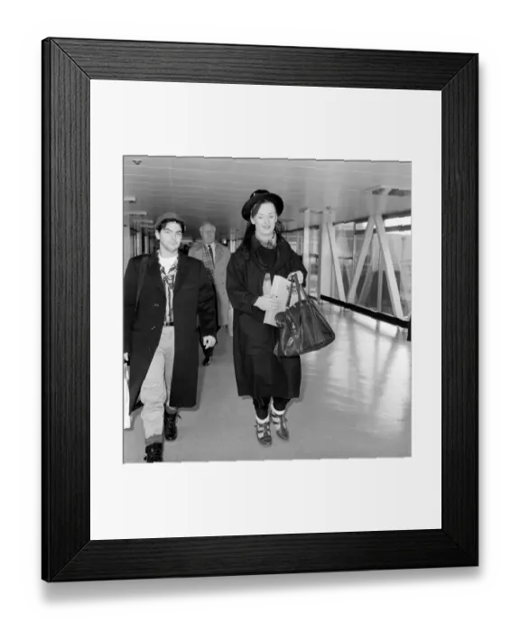 Framed Print : Singer Boy George from the Culture Club group leaving Heathrow airport for New York Framed Print : Singer Boy George from the Culture Club group leaving Heathrow airport for New York
