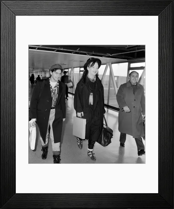 Framed Print : Singer Boy George from the Culture Club group leaving Heathrow airport for New York