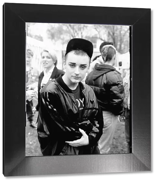 Singer Boy George in Kennington Park After a Gay March. 2nd May 1988