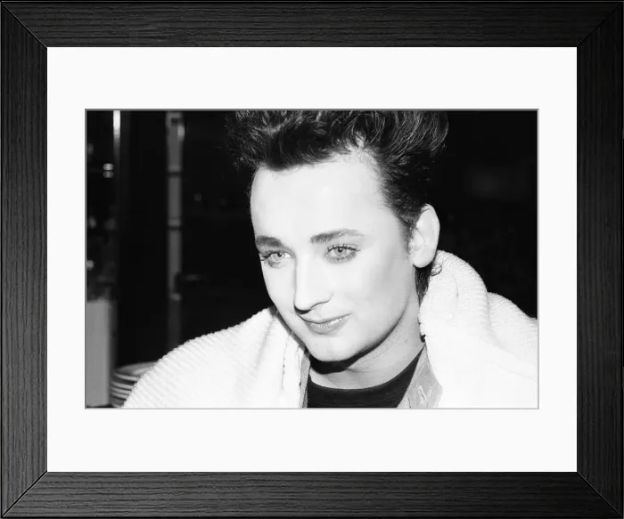 Framed Print : Singer Boy George shows off his new haircut at the Montreux Pop Festival in Switzerland
