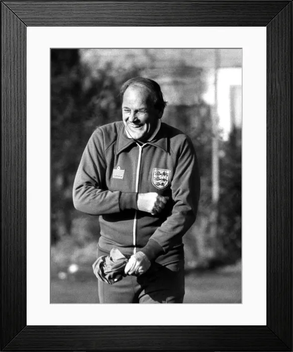 Framed Print : England manager Ron Greenwood has a laugh at the training ground Framed Print : England manager Ron Greenwood has a laugh at the training ground
