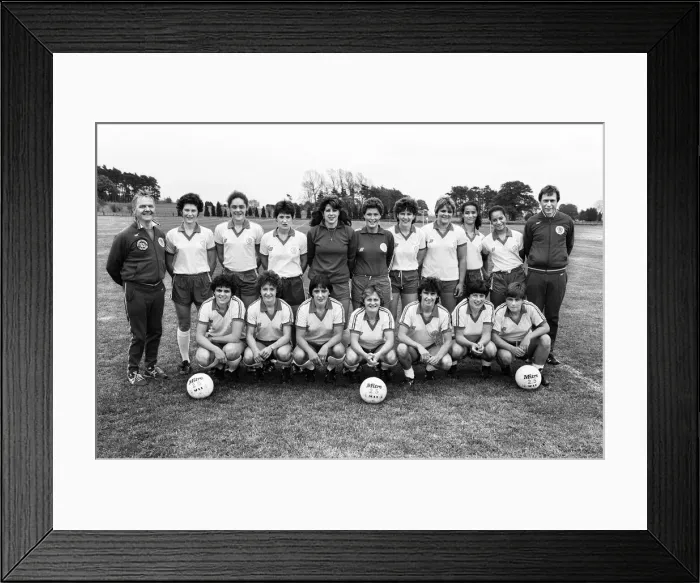 Framed Print : England Womens Football Team, pictured during training session ahead of their