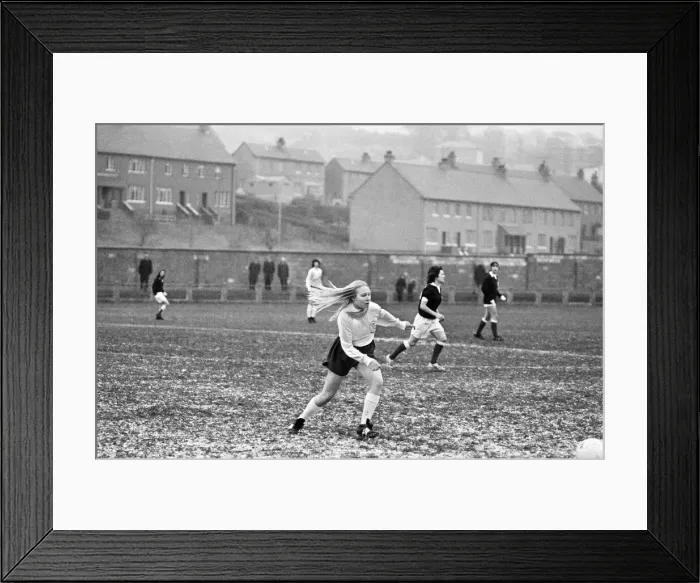 Framed Print : Scotland 2 vs England 3. Womens first International Match, in Greenock Framed Print : Scotland 2 vs England 3. Womens first International Match, in Greenock