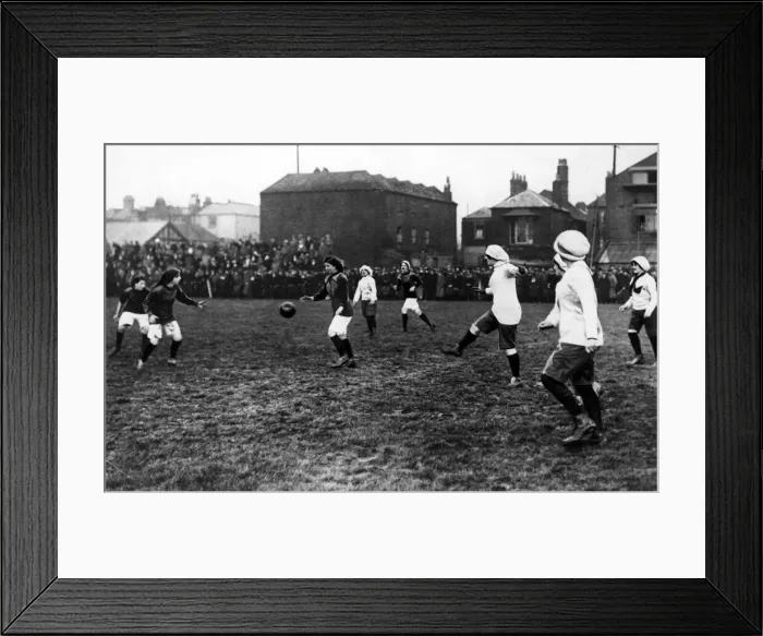 Framed Print : Womens Charity Football Match at Portsmouth, 20th March 1914
