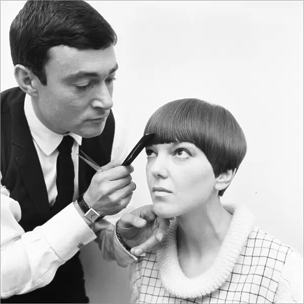 Fashion designer Mary Quant seen here having the finishing touches made to her new