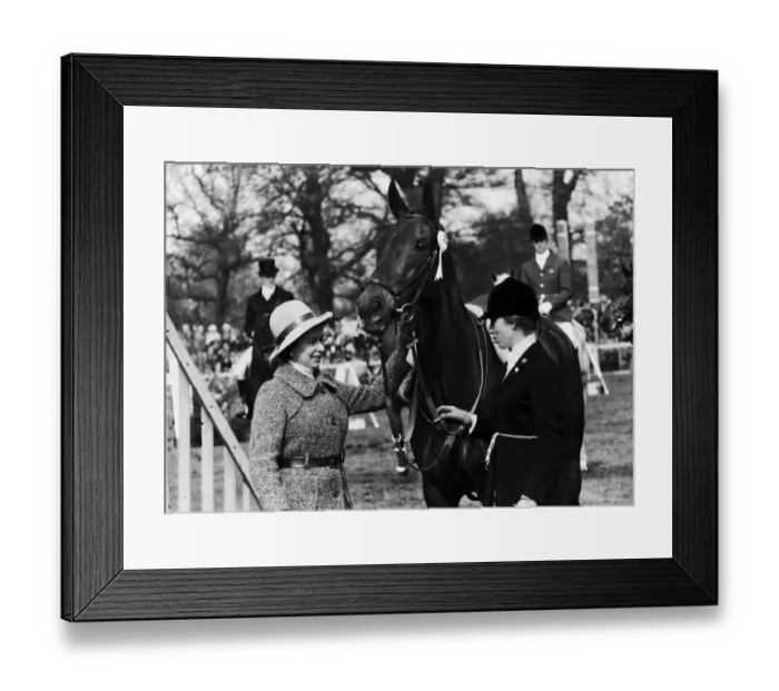 Framed Print : The Queen and daughter Princess Anne who competed for the first time at Badminton Framed Print : The Queen and daughter Princess Anne who competed for the first time at Badminton