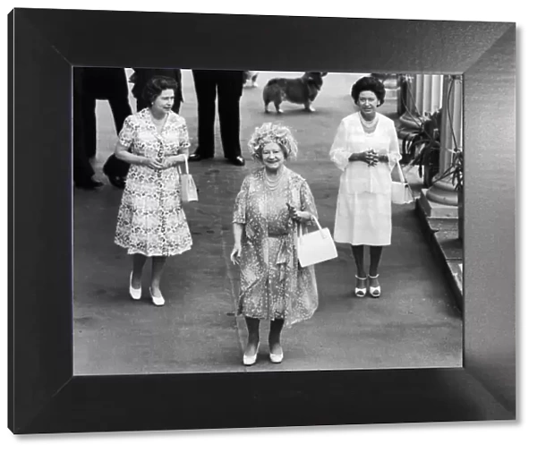 The Queen, Princess Margaret and The Queen Mother on her 80th birthday