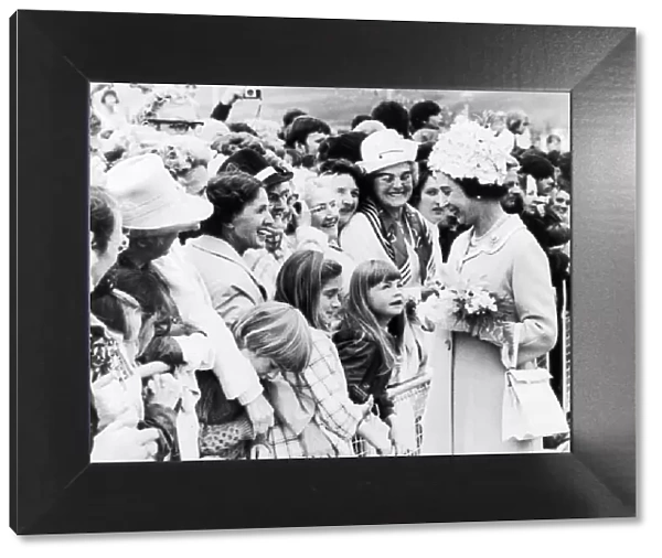 Royal visit to the Isle of Man. The Queen greets crowds in Douglas. 3rd August 1972