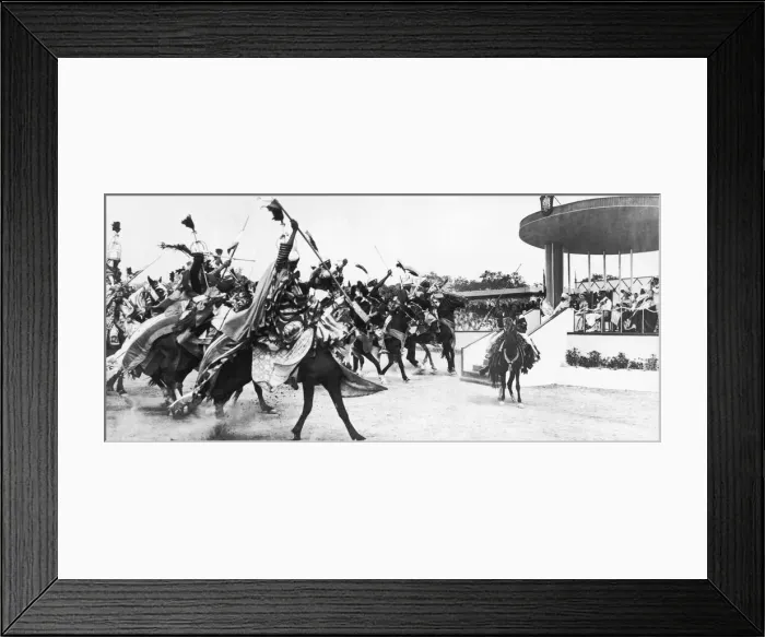 Framed Print : Royal Tours. The Queen and The Duke of Edinburgh watch 7000 tribesman from Northern