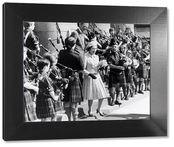 The Queen seen here leaving the Grampian Headquarters at Woodhill House