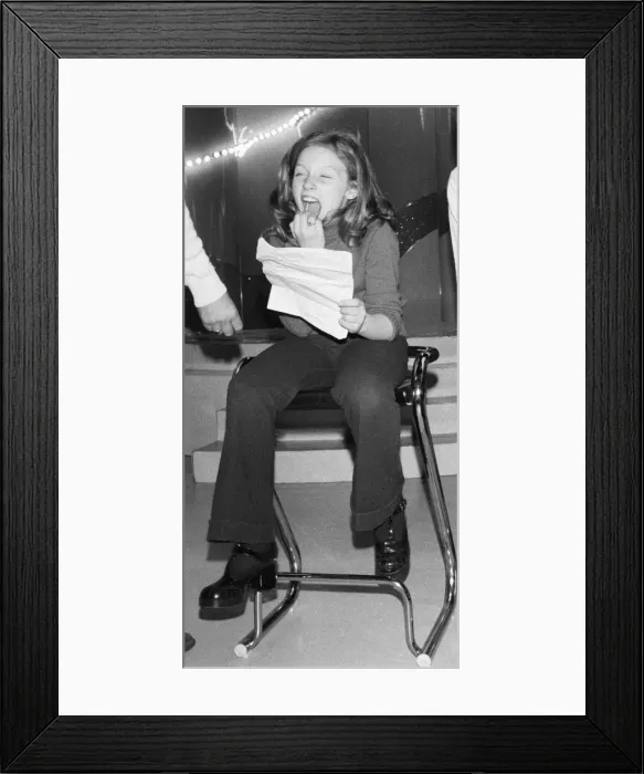 Framed Print : Lena Zavaroni, aged 11, who will be appearing on a BBC TV Special with The Batchelors