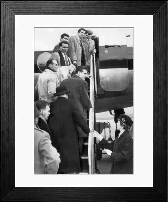 Framed Print : Wolverhampton Wanderers Wolves boarding the plane at Elmdon Airport for Barcelona Framed Print : Wolverhampton Wanderers Wolves boarding the plane at Elmdon Airport for Barcelona