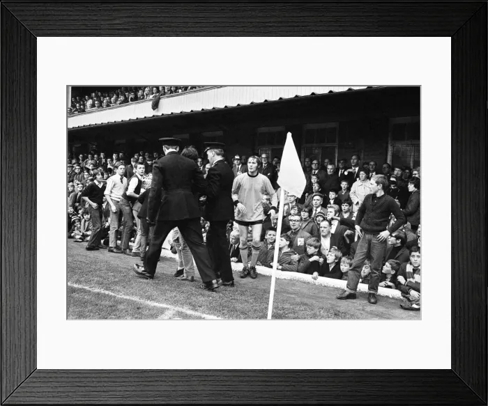 Framed Print : Wolverhampton Wanderers Vs. Everton. Police take an injured female fan to the first Framed Print : Wolverhampton Wanderers Vs. Everton. Police take an injured female fan to the first