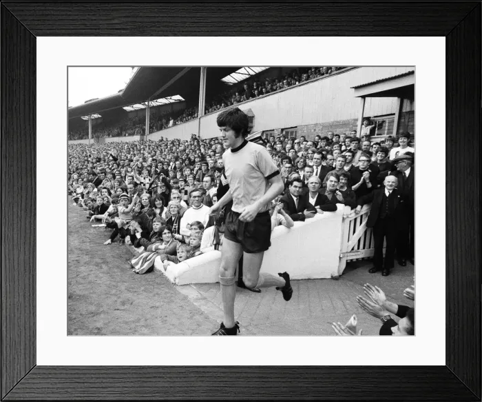 Framed Print : Wolverhampton Wanderers Vs. Nottingham Forest. Peter Knowles rins onto the pitch Framed Print : Wolverhampton Wanderers Vs. Nottingham Forest. Peter Knowles rins onto the pitch