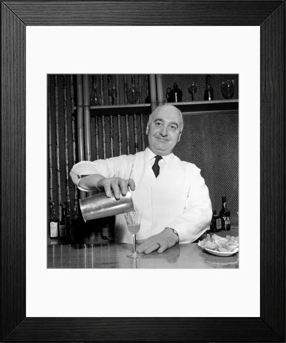 Framed Print : Joe Gilmore top barman at the Savoy hotel in London seen here preparing Cocktails. 1970 Framed Print : Joe Gilmore top barman at the Savoy hotel in London seen here preparing Cocktails. 1970