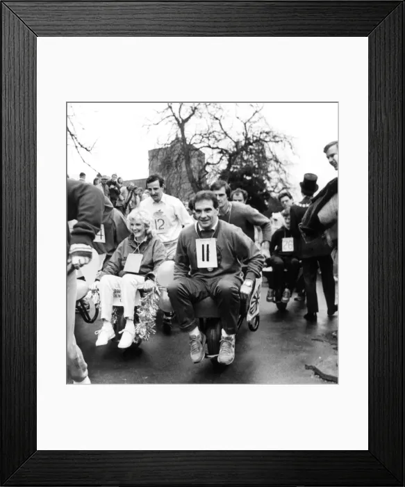 Framed Print : The New Years Day Blackbird Inn wheelbarrow race for charity in Ponteland Framed Print : The New Years Day Blackbird Inn wheelbarrow race for charity in Ponteland