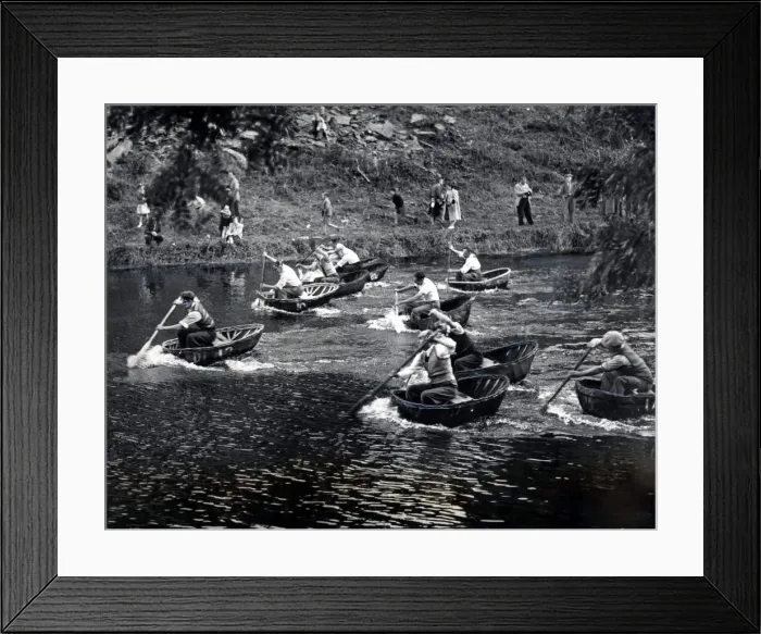 Framed Print : Coracle Racing, somewhere in Wales. 28th August 1953 Framed Print : Coracle Racing, somewhere in Wales. 28th August 1953